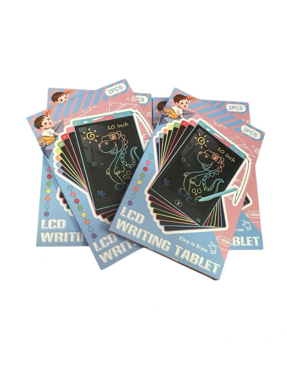 10-Inch LCD Writing Tablet - Colorful Black Screen (Multipack)